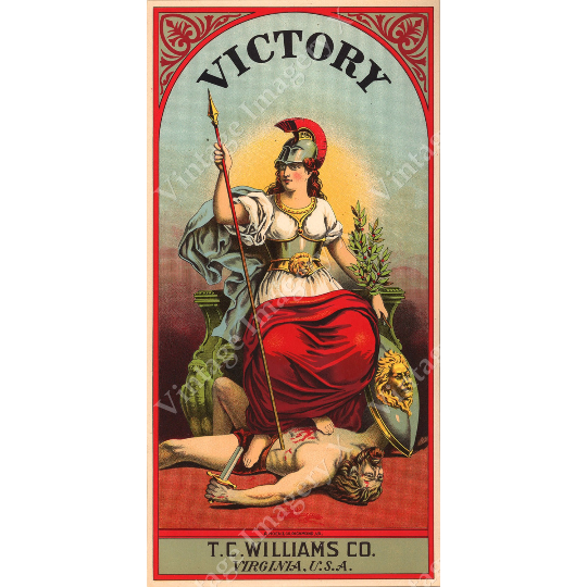 Vintage Tc Williams Victory Tobacco Barrel Label Bar Art Game Room Print Poster Image 1