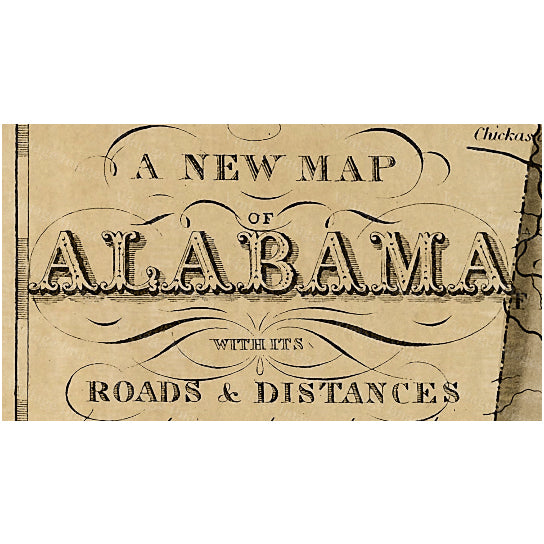 Alabama map Antique map of Alabama Antique Restoration Hardware Style Map of Alabama Large Old Alabama Wall Map  Office Image 2