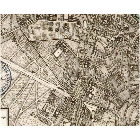 Old map of Paris (1740) Paris map in 5 sizes up to 42"x53" (106x135cm) Restoration Hardware Style Vintage map of Paris, Image 3