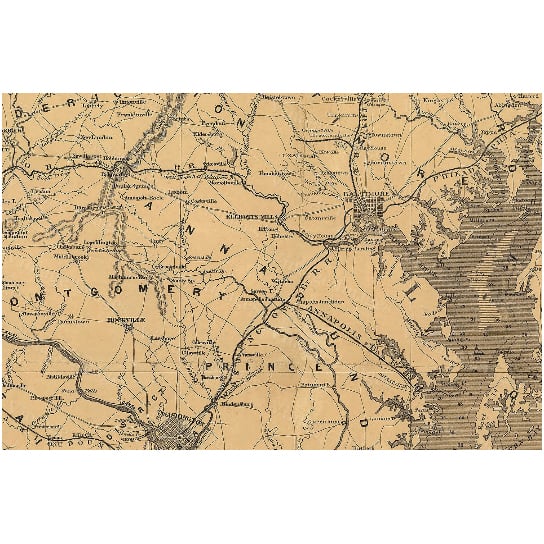 Chesapeake Bay Map. 1861 Restoration Hardware Style Vintage map of Chesapeake Bay, Maryland, Virginia, Delaware Old Image 4