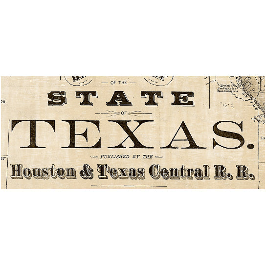 Old Map of Texas 1876 Vintage Historical Wall map Antique Restoration Hardware Style Map Texas state Map Texas Map Texas Image 2