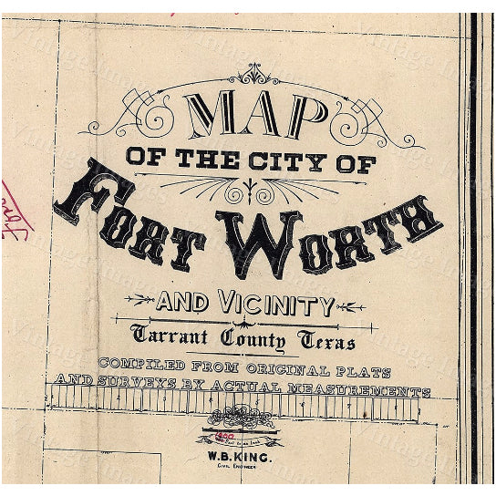 Old Texas Fort Worth wall Map Vintage Historical map Antique Restoration Hardware Style Map of Fort Worth Texas state Image 1