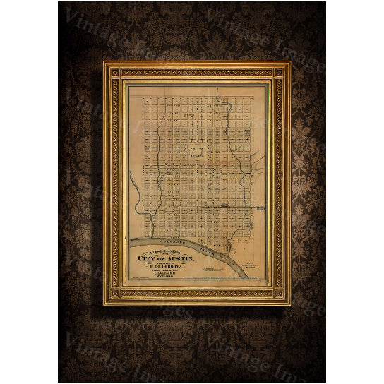 Old Austin Texas Map Vintage Historical map Antique Restoration Hardware Style Map of Austin Texas Wall Map Texas Map Image 5