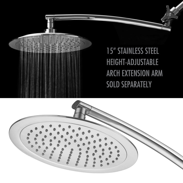 Razor 9 Inch Chrome Rainfall Shower Head Round Spa Experience Model 1112 Image 4