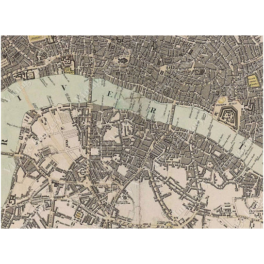 Huge Vintage Historic Map of London England 1807 Old Antique Restoration Hardware Style Map Fine Art Print  wall map Image 2