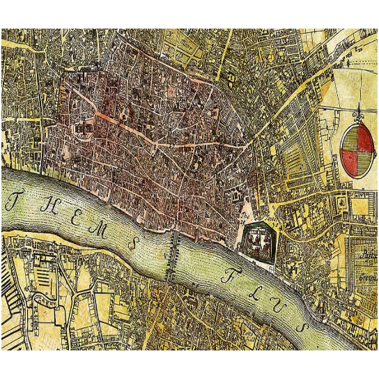 Old Map of London England Old London Map 1740 Large Antique Restoration Hardware Style English Map of London Fine Art Image 2