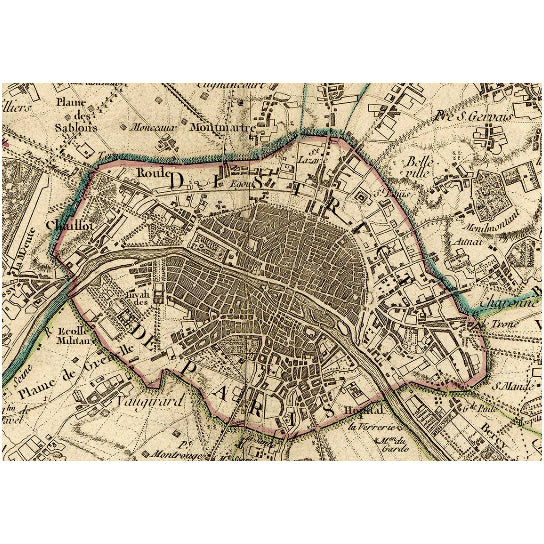 Old map of Paris (1895) Paris map in 5 sizes up to 43"x55" (109x140cm) Restoration Hardware Style Vintage map of Paris, Image 2