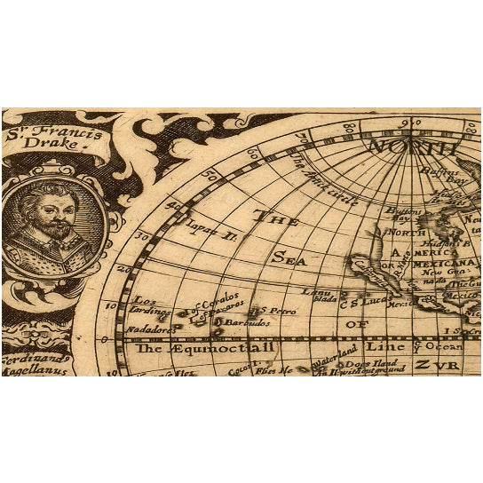 Giant 1628 World Map Fine Art Print 43x62 Antique Restoration Style Image 2