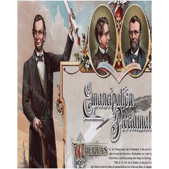 Color Abraham Lincoln Emancipation Proclamation Fine Art Print 33 x 42 Wall Art Image 2