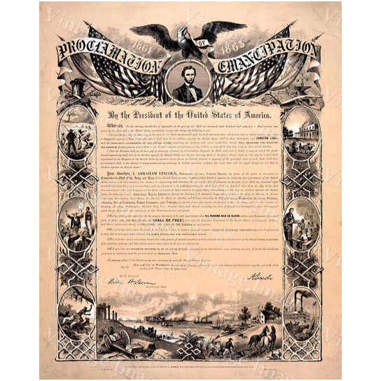 Abraham Lincoln Emancipation Proclamation Fine Art Print 33x42 Image 1