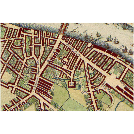 Huge Vintage 1690 historic old world map of LONDON ENGLAND Restoration Hardware Style Fine Art Print Giclee Poster Image 2