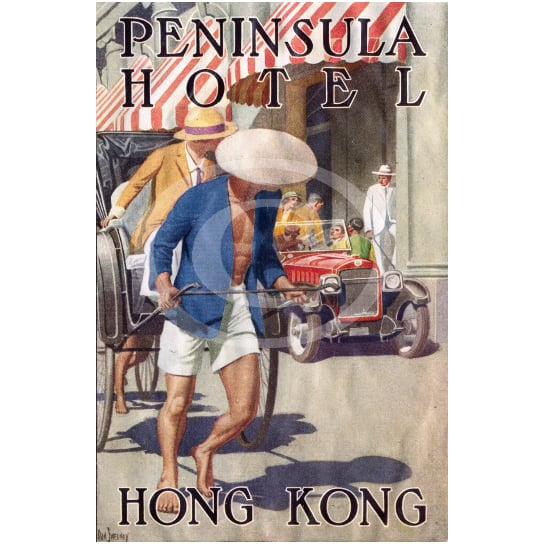 Vintage Dan Sweeney Peninsula Hotel HONG KONG China luggage label Fine Art Print Giclee Poster Image 1