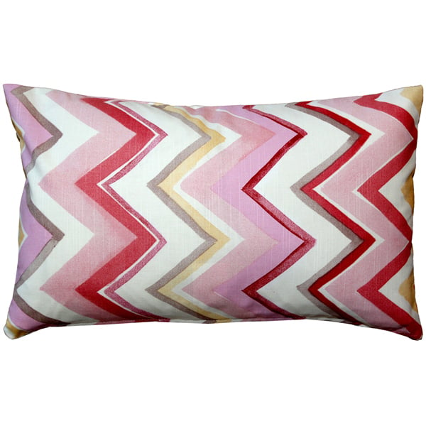 Pillow Decor Pacifico Stripes Pink Throw Pillow 12x20 Cotton Accent Cushion Image 1