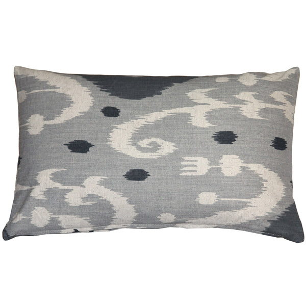 Pillow Decor - Indah Ikat Gray 12x20 Throw Pillow Image 1