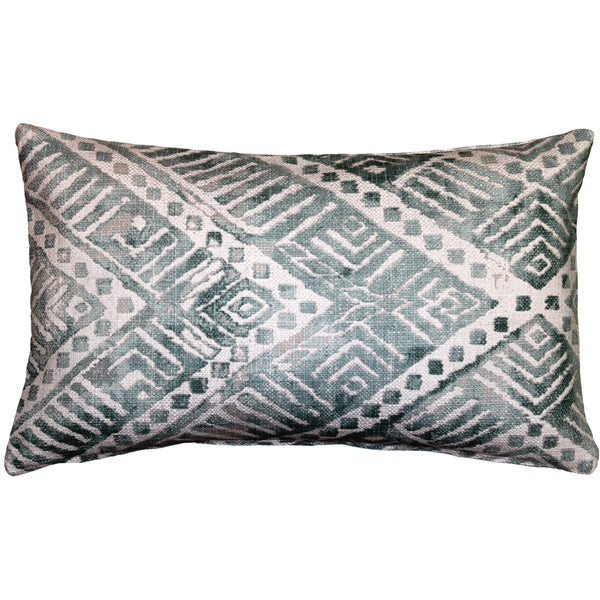 Pillow Decor Tangga Blue Throw Pillow 12x20 Aqua Cotton Blend Decorative Pillow Image 1