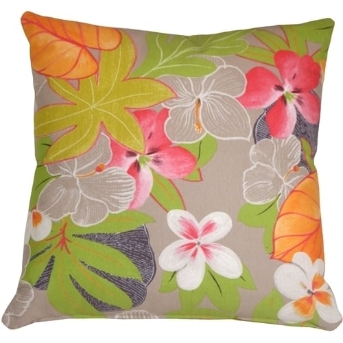 Pillow Decor Hawaii Garden Floral Throw Pillow 20x20 Tropical Cotton Polyester Image 1