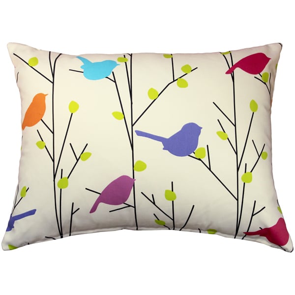 Pillow Decor Spring Birds Decorative Pillow 15x20 Poly-Cotton Blend Colorful Image 1