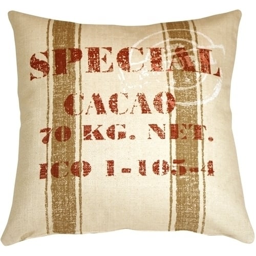 Pillow Decor - Cacao Bean Red Print Throw Pillow Image 1
