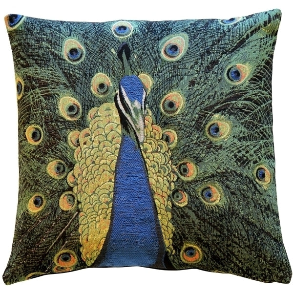 Pillow Decor - Peacock Tapestry 19x19 Throw Pillow Image 1