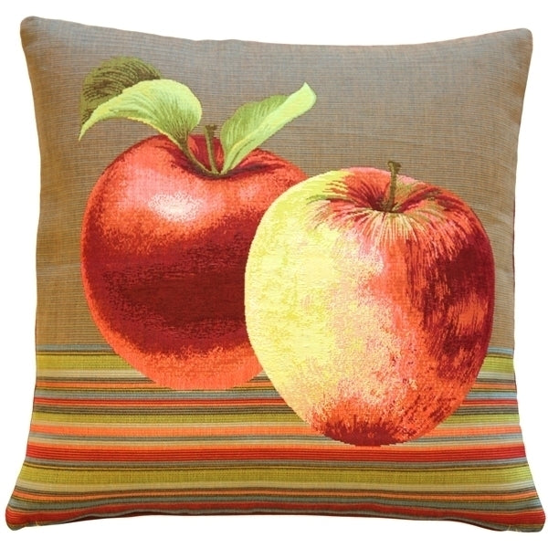 Pillow Decor - Fresh Apples on Brown 19x19 Throw Pillow Image 1