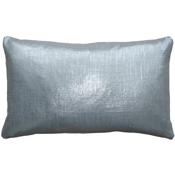 Pillow Decor Tuscany Linen Silver Metallic 12x19 Throw Pillow 100% Linen Image 1