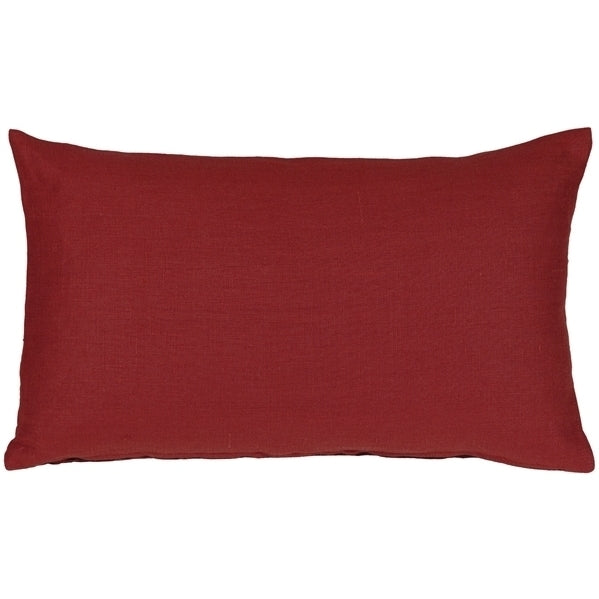 Pillow Decor - Tuscany Linen Red 12x19 Throw Pillow Image 1