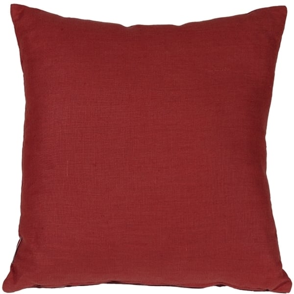 Pillow Decor Tuscany Linen Red 20x20 Throw Pillow 100% Linen Accent Cushion Image 1