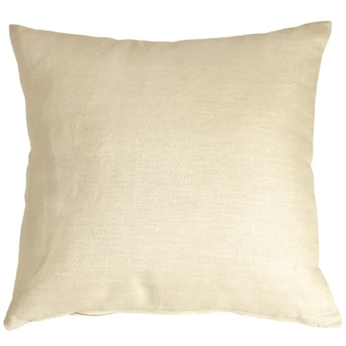 Pillow Decor Tuscany Linen Cream 17x17 Throw Pillow 100% Linen Decorative Cushion Image 1