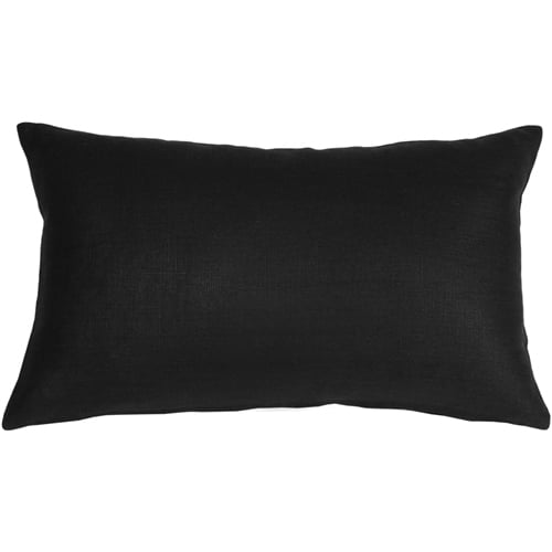 Pillow Decor Tuscany Linen Black 12x19 Throw Pillow 100% Linen Accent Cushion Image 1