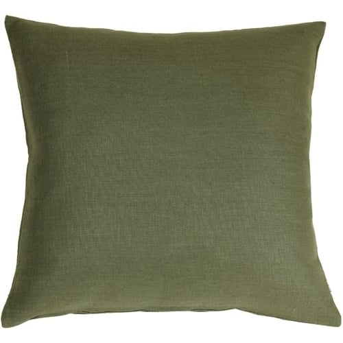 Pillow Decor - Tuscany Linen Fig Green 17x17 Throw Pillow Image 1