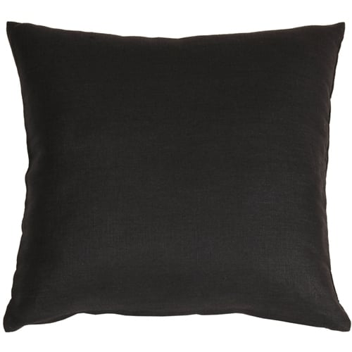 Pillow Decor Tuscany Linen Black Throw Pillow 17x17 Square 100% Linen Image 1