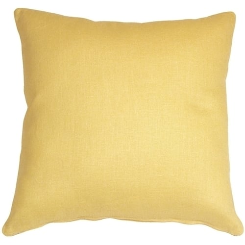 Pillow Decor Tuscany Linen Banana Yellow 20x20 Throw Pillow 100% Linen Accent Image 1