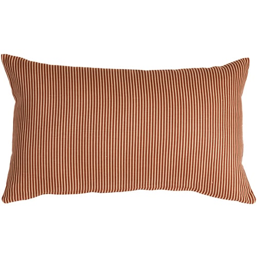 Pillow Decor Ticking Stripe Sienna 12x19 Linen Throw Pillow with Poly Insert Image 1