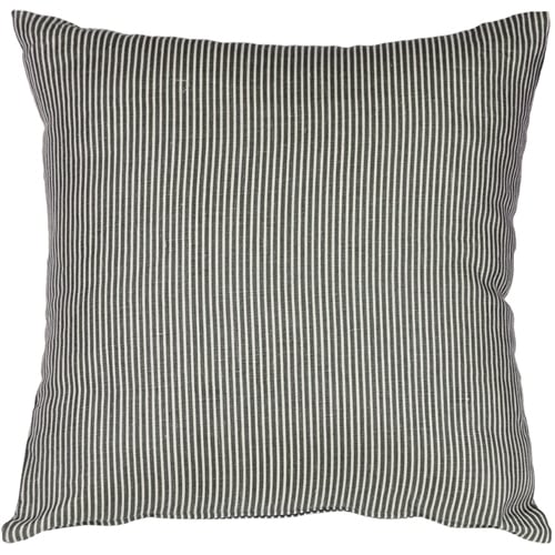 Pillow Decor Ticking Stripe Throw Pillow Wedgewood Blue 15x15 Linen Cover Image 1