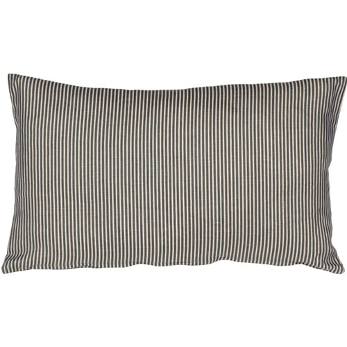 Pillow Decor Ticking Stripe Throw Pillow Wedgewood Blue 12x19 Linen Fabric Image 1