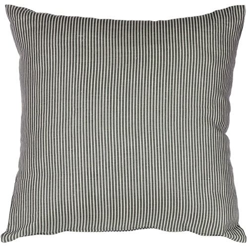 Pillow Decor Wedgewood Blue 18x18 Ticking Stripe Linen Throw Pillow Image 1