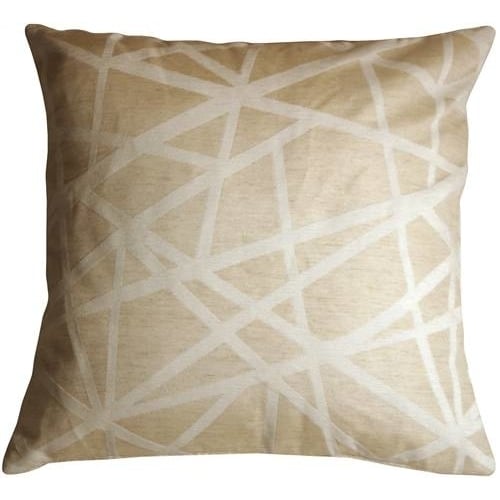 Pillow Decor Criss Cross Stripes Cream Throw Pillow 22x22 Soft Polyester Insert Image 1