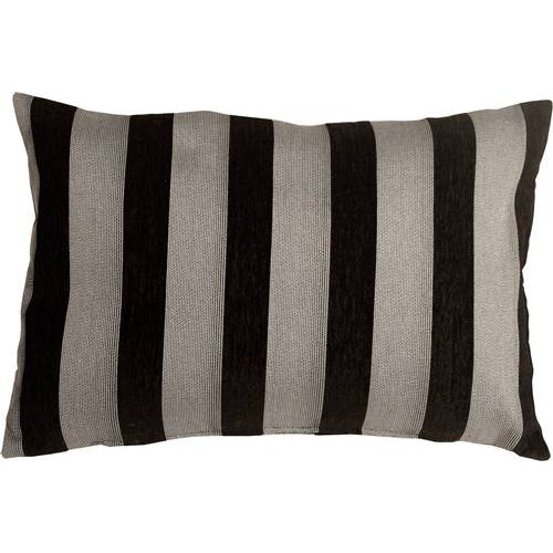 Pillow Decor - Brackendale Stripes Black Rectangular Throw Pillow Image 1