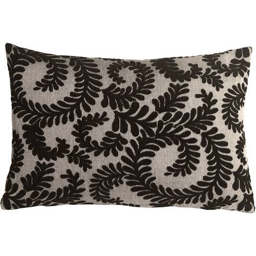 Pillow Decor - Brackendale Ferns Black Rectangular Throw Pillow Image 1