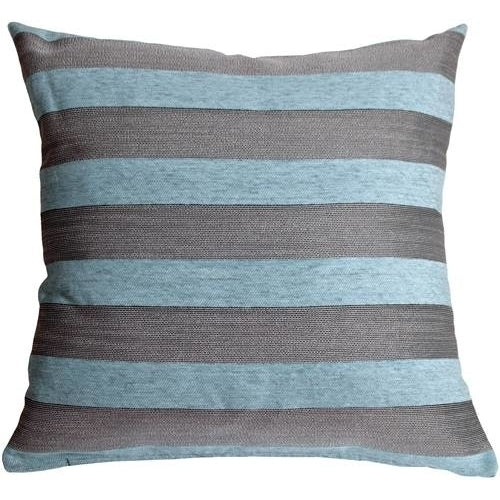 Pillow Decor - Brackendale Stripes Sea Blue Throw Pillow Image 1