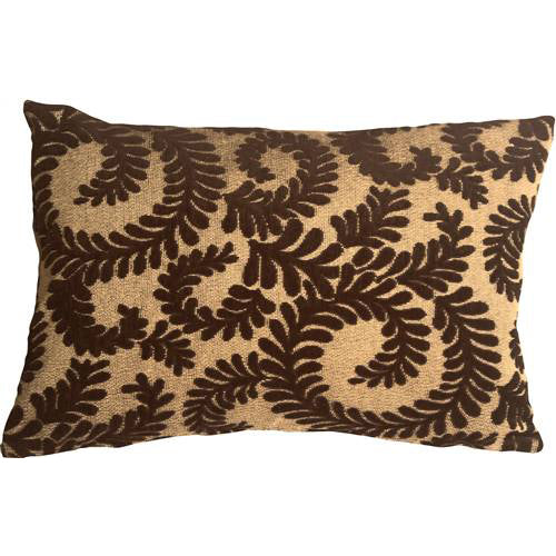 Pillow Decor - Brackendale Ferns Brown Rectangular Throw Pillow Image 1