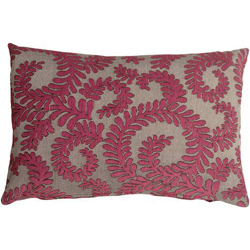 Pillow Decor - Brackendale Ferns Pink Rectangular Throw Pillow Image 1