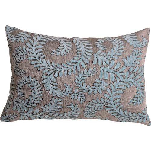Pillow Decor - Brackendale Ferns Sea Blue Rectangular Throw Pillow Image 1