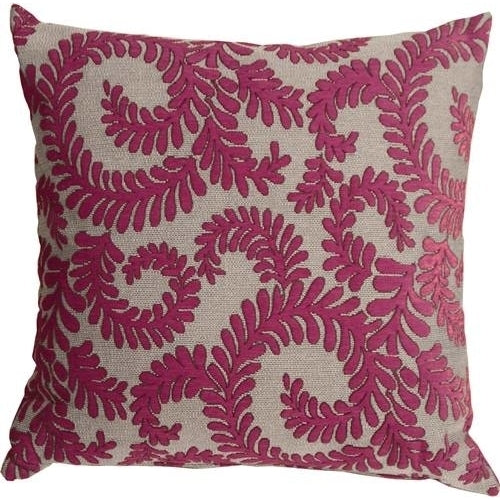 Pillow Decor - Brackendale Ferns Pink Throw Pillow Image 1