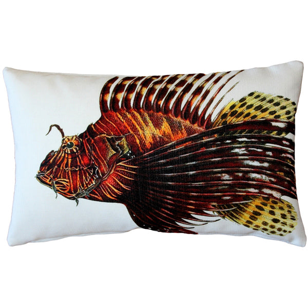 Pillow Decor Lionfish Pillow 12x19 Indoor Outdoor Polyester Decorative Cushion Image 1