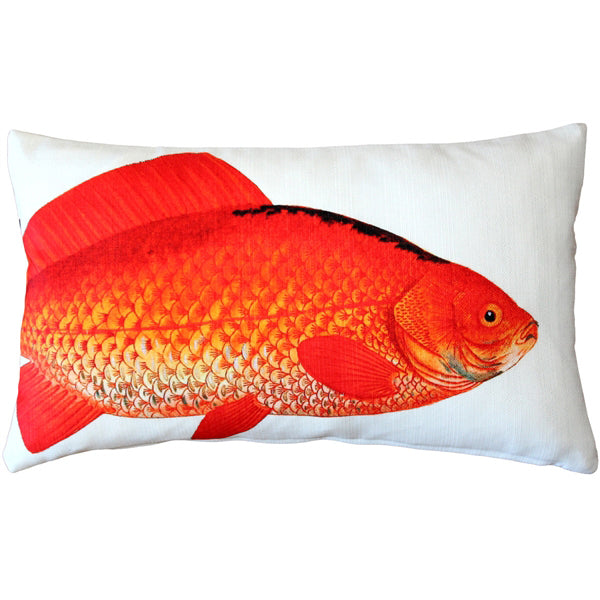 Pillow Decor Goldfish Decorative Pillow 12x19 Indoor Outdoor Polyester Fabric Image 1