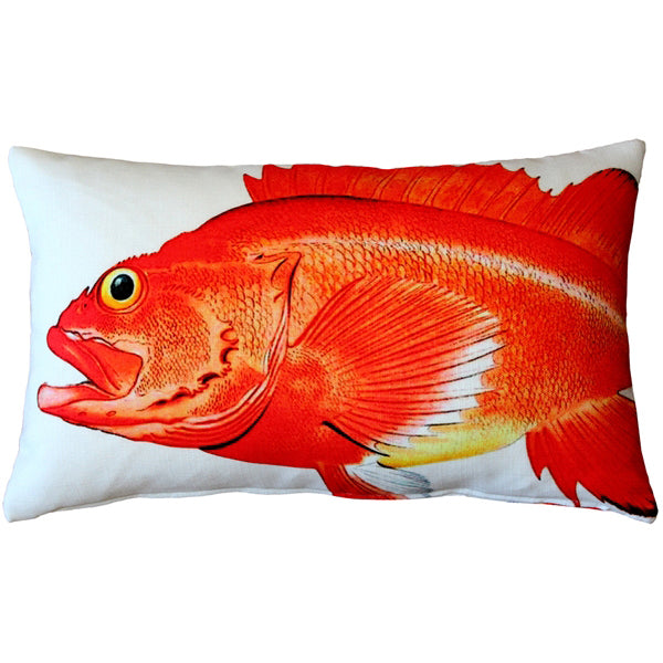 Pillow Decor Rockfish Decorative Pillow 12x19 Double Sided Polyester Indoor Outdoor Image 1