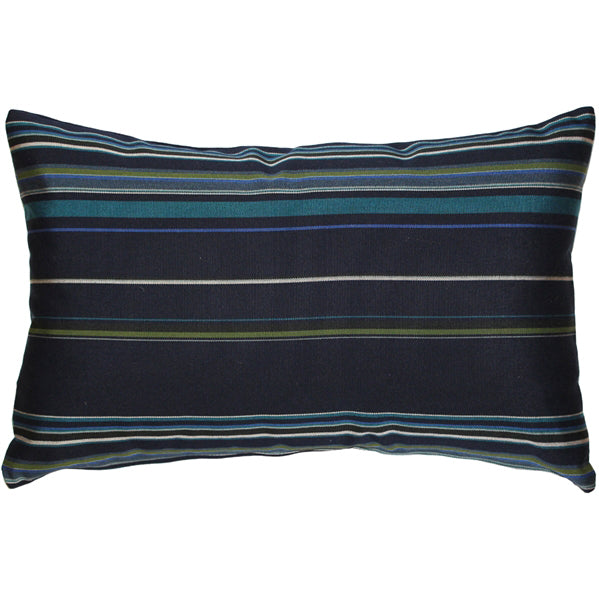 Sunbrella Outdoor Pillow Stanton Lagoon 12x19 UV Mildew Resistant Striped Decorative Image 1