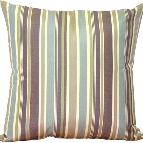 Pillow Decor - Sunbrella Brannon Whisper Stripes 20x20 Outdoor Pillow Image 1