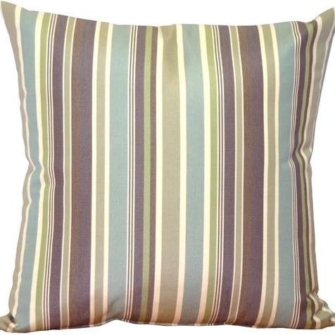 Pillow Decor Sunbrella Outdoor Pillow 20x20 Brannon Whisper Stripes Mauve Gray Image 1